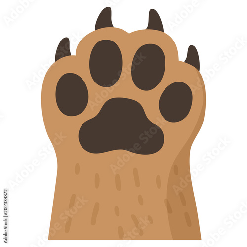 Cute Dog Paw Pads, Golden Retriever Dog Paw, Flat Cartoon Pet Paw Icon PNG
