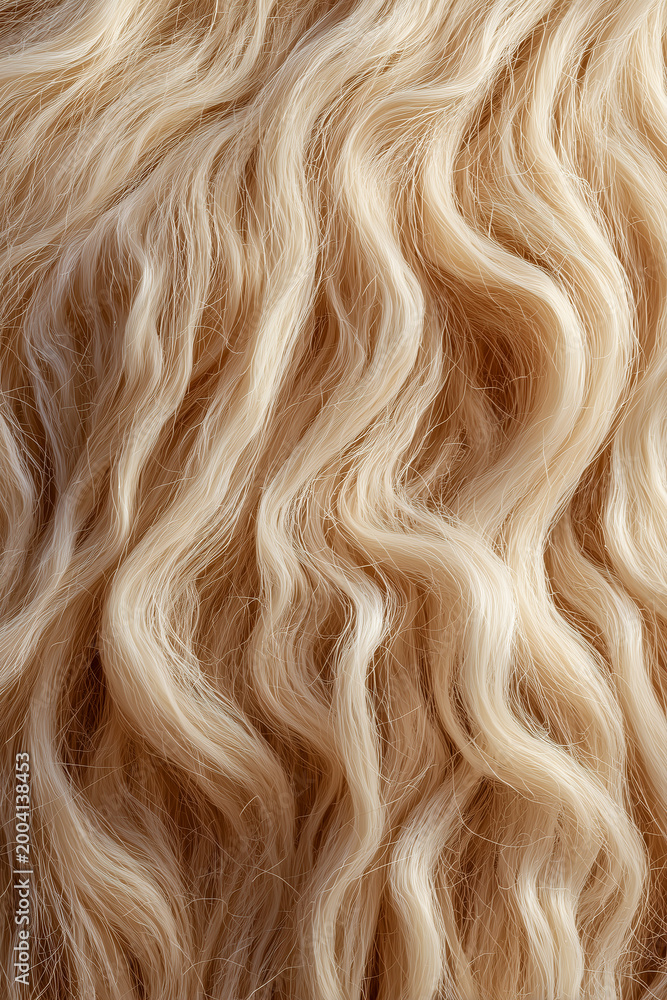 Fototapeta premium smooth silky texture of suri alpaca wool locks filling the entire frame