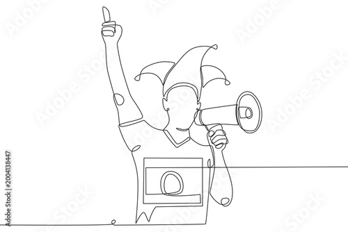 Football Argentina supporter concept one-line drawing