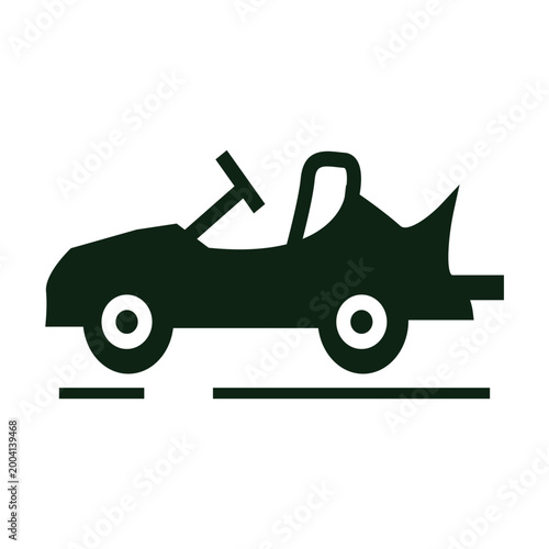 Simple flat icon of a race car. representative game transportation theme.