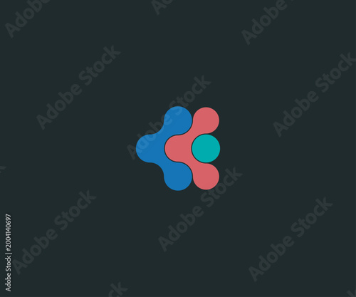 Abstract Colorful Molecular Connection Logo