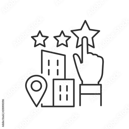 Goodwill linear icon. Intangible business asset. Sum of the net fair value. Enterprise control. Thin line customizable illustration. Contour symbol. Vector isolated outline drawing. Editable stroke