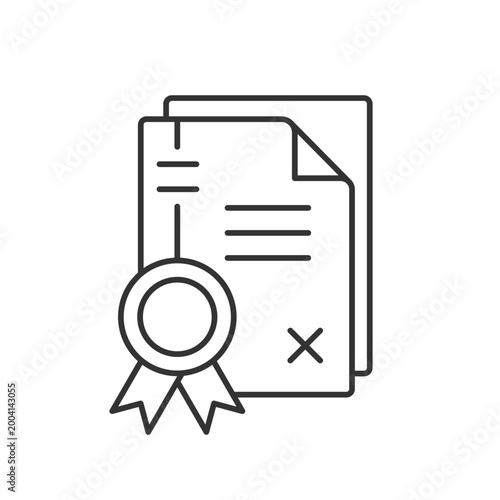 Patents linear icon. Property right granting. Comprehensive disclosure of the invention. Thin line customizable illustration. Contour symbol. Vector isolated outline drawing. Editable stroke
