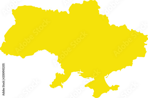 Yellow map of ukraine on white background
