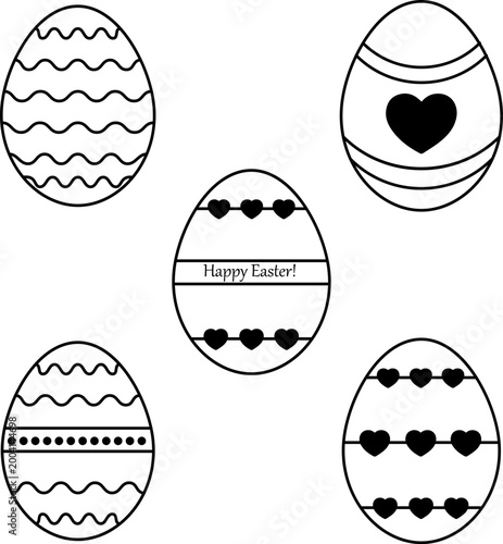Foto A set of Easter eggs with various decorations