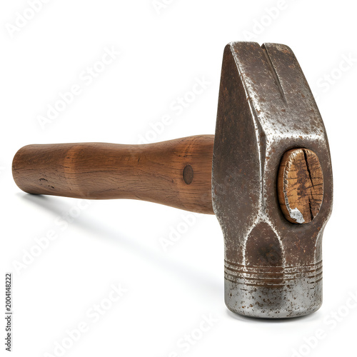 Vintage hammer with a wooden handle and metal head
