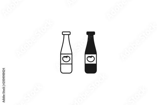 tomato sauce icon outline and solid