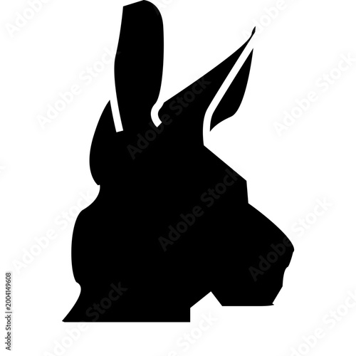 kangaroo head silhouette vector glyph solid style icon