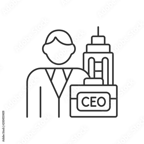Chief executive RGB linear icon. Ceo of corporation. Chief executive officer, administrator. Thin line customizable illustration. Contour symbol. Vector isolated outline drawing. Editable stroke