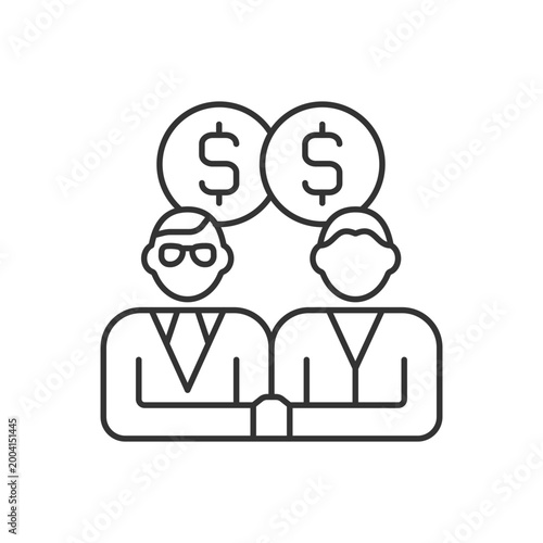 Sales representative RGB linear icon. Person that presents and sells products and services. Thin line customizable illustration. Contour symbol. Vector isolated outline drawing. Editable stroke