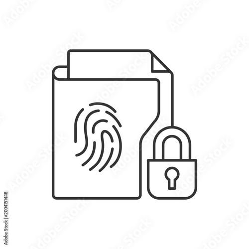 Sensitive information protection linear icon. Prevent unauthorized access. Cybersecurity measure. Thin line customizable illustration. Contour symbol. Vector isolated outline drawing. Editable stroke