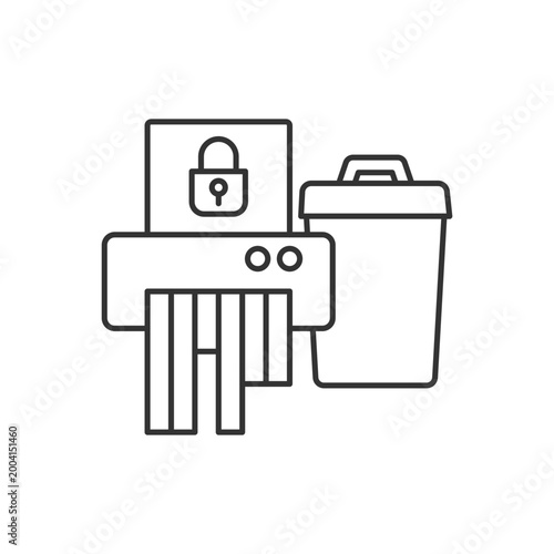 Sensitive information disposal linear icon. Confidential waste. Accidental disclosure prevention. Thin line customizable illustration. Contour symbol. Vector isolated outline drawing. Editable stroke