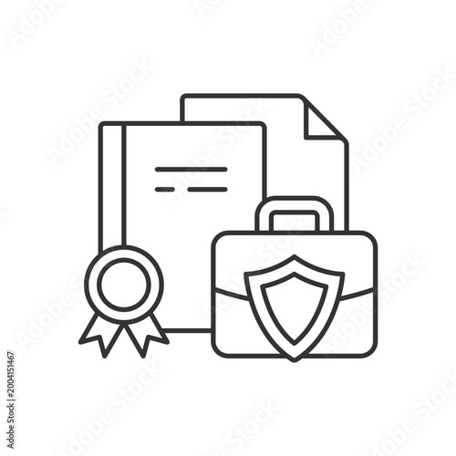 Business information linear icon. Protect intellectual property. Trade secrets. Employee records. Thin line customizable illustration. Contour symbol. Vector isolated outline drawing. Editable stroke