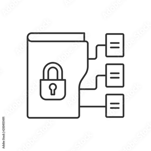 Data classification linear icon. Organizing information into categories. Sensitivity levels. Thin line customizable illustration. Contour symbol. Vector isolated outline drawing. Editable stroke