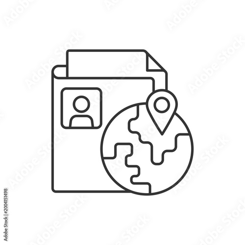 Ethnic origin privacy linear icon. Personal data security. Protect from discrimination. Thin line customizable illustration. Contour symbol. Vector isolated outline drawing. Editable stroke