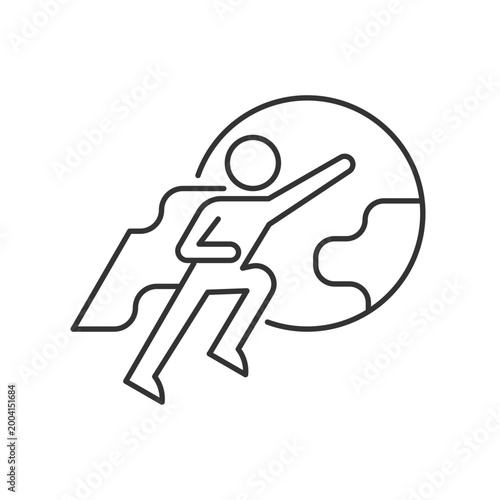 Attitude motivation linear icon. Willingness to help or support someone. Intrinsic motivation. Thin line customizable illustration. Contour symbol. Vector isolated outline drawing. Editable stroke