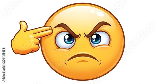 Facepalm Emoji with Finger Gun Expressing Frustration and Exasperation with a Symbol of Resignation