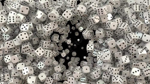White Dice Dynamic Video Transition 8/10 Iris Out