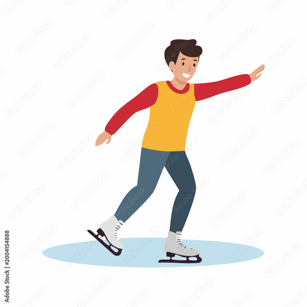 Fototapeta premium Man Ice Skating