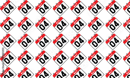 May 4th Calendar Pattern Design, Star Wars Day Celebration, Pop Culture Seamless Background with Date Typography