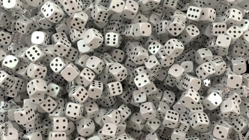 White Dice Dynamic Video Transition 3/10 Side than Up