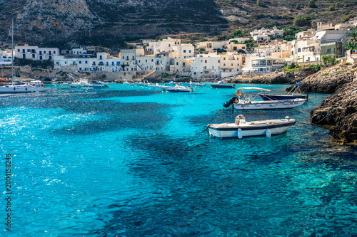 Levanzo Island. Sicily between land and sea. Crystal-clear, pristine waters.