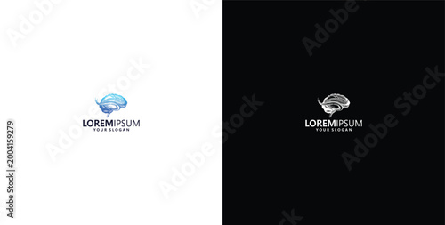 Bild auf Leinwand creative digital brain logo design template logo design