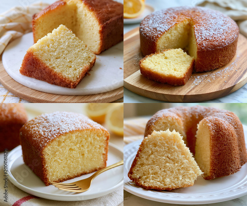 Homemade Buttermilk Cake Dessert on Rustic Kitchen Table