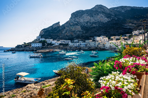 Levanzo Island. Sicily between land and sea. Crystal-clear, pristine waters.