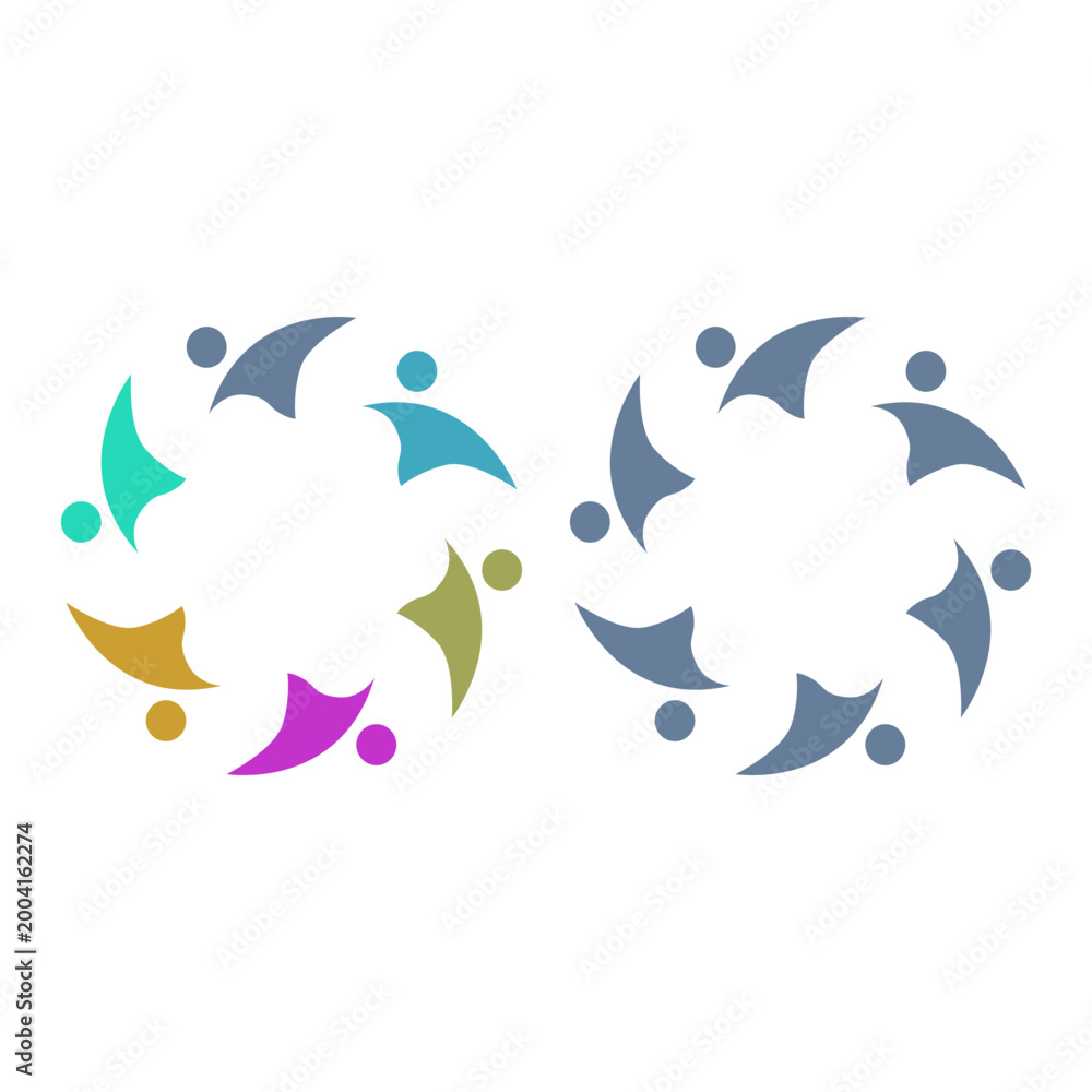 Fototapeta premium PEOPLE COMMUNITY SIGN SYMBOL LOGO VECTOR ISOLATED ON WHITE