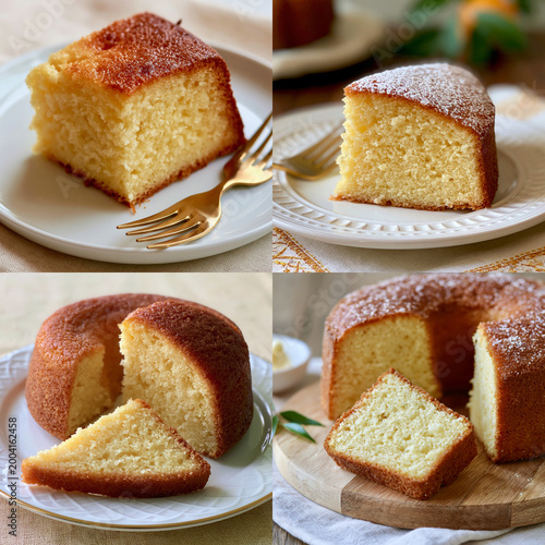 Homemade Buttermilk Cake Dessert on Rustic Kitchen Table