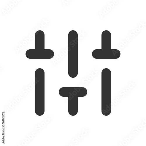 Vertical adjustment pixel perfect linear ui icon. Sound control. Music level adjust. GUI, UX design. Outline isolated user interface element for app and web. Editable stroke. Arial font used
