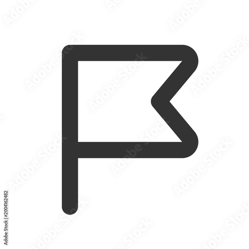 Simple flag for report pixel perfect linear ui icon. Reporting bugs and issues on site. GUI, UX design. Outline isolated user interface element for app and web. Editable stroke. Arial font used