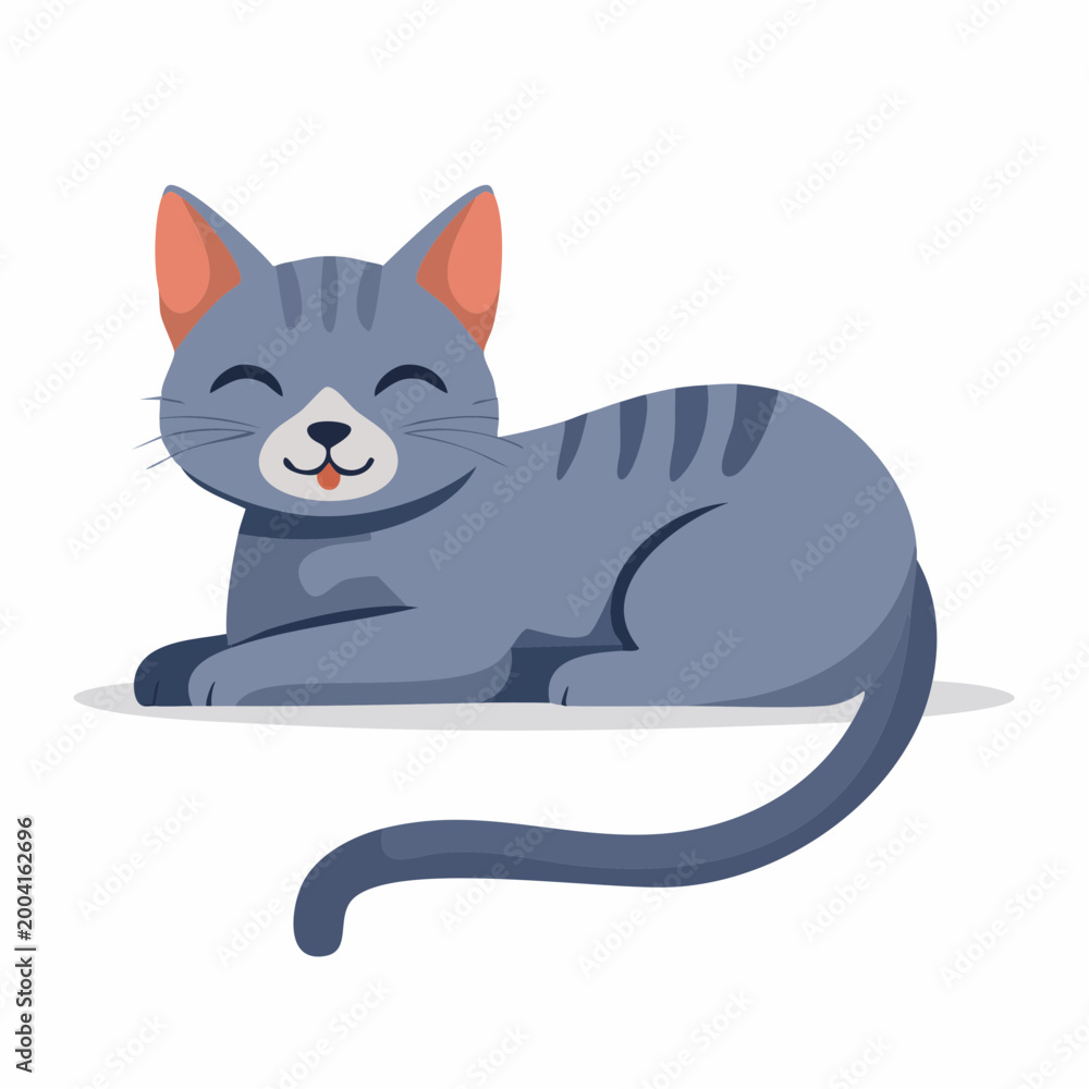 Fototapeta premium Cute cartoon cat illustration
