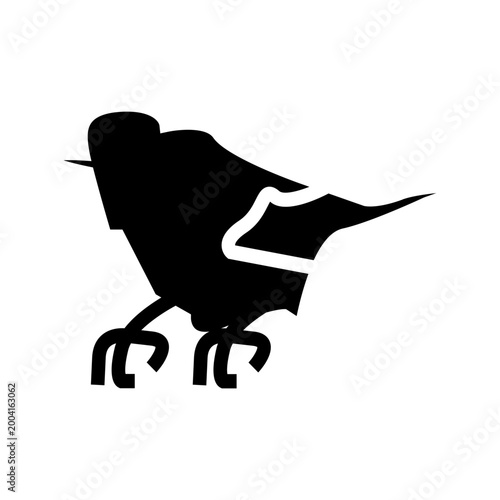 silhouette of a bird glyph solid style icon vector