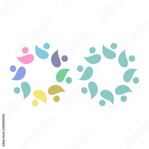 PEOPLE COMMUNITY SIGN SYMBOL LOGO VECTOR ISOLATED ON WHITE