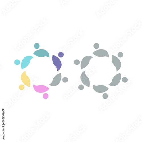 PEOPLE COMMUNITY SIGN SYMBOL LOGO VECTOR ISOLATED ON WHITE