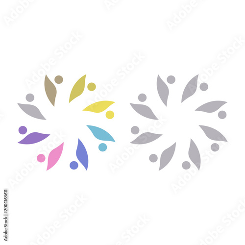 PEOPLE COMMUNITY SIGN SYMBOL LOGO VECTOR ISOLATED ON WHITE