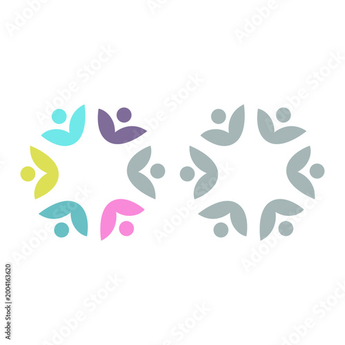 PEOPLE COMMUNITY SIGN SYMBOL LOGO VECTOR ISOLATED ON WHITE