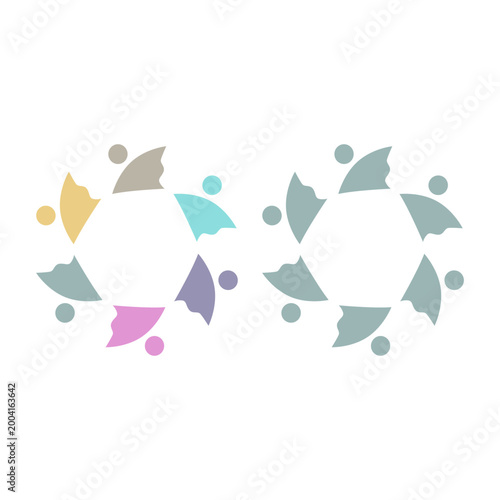 PEOPLE COMMUNITY SIGN SYMBOL LOGO VECTOR ISOLATED ON WHITE