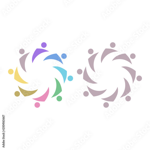 PEOPLE COMMUNITY SIGN SYMBOL LOGO VECTOR ISOLATED ON WHITE