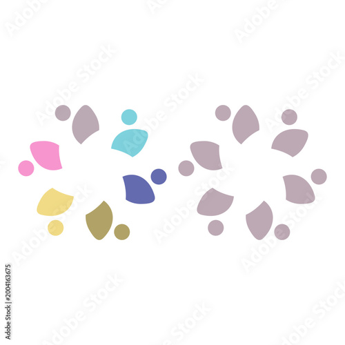 PEOPLE COMMUNITY SIGN SYMBOL LOGO VECTOR ISOLATED ON WHITE