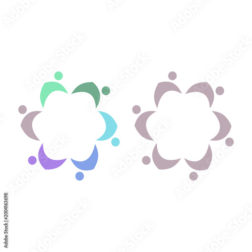 PEOPLE COMMUNITY SIGN SYMBOL LOGO VECTOR ISOLATED ON WHITE