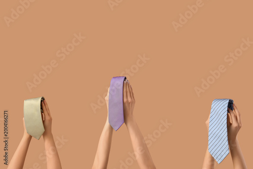 Female hands with different...