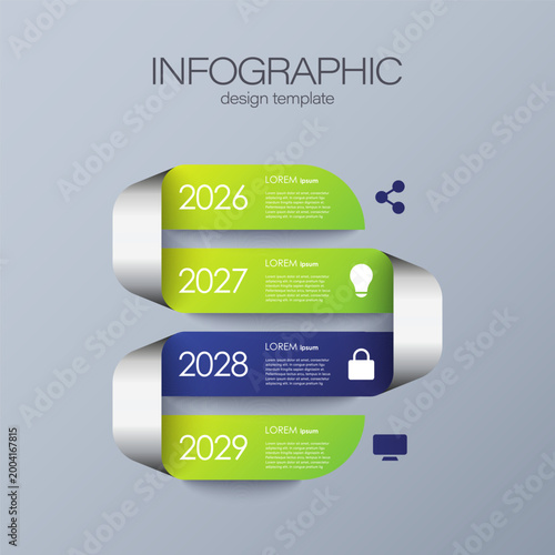 Minimalistic modern  infographic design. Timeline vertical infographic template