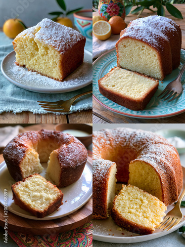 Homemade Buttermilk Cake Dessert on Rustic Kitchen Table
