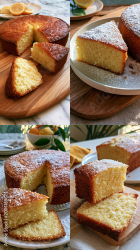 Homemade Buttermilk Cake Dessert on Rustic Kitchen Table