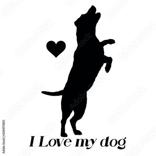 Dog, outline, vector, I love my dog, animals, pet