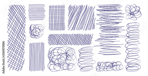 Messy pen scratch Ballpen zigzag squiggles grunge lines and circles Freehand chaotic squiggles Abstract scribble marker drawings Sketchy shapes