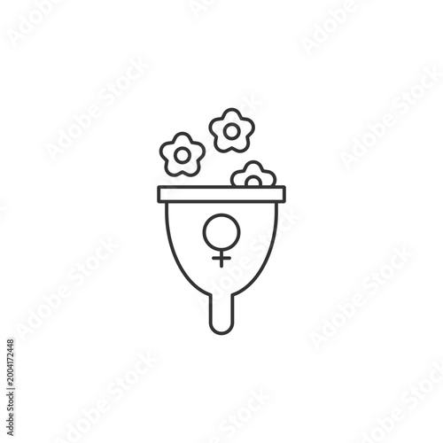 Femininity symbol linear icon. Represent female strength and gentleness. Feminist therapy. Thin line customizable illustration. Contour symbol. Vector isolated outline drawing. Editable stroke